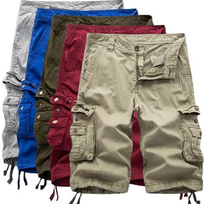 China Viable Wholesale LOGO Casual Multi Pocket Plus Size Men's Custom Cargo Shorts Summer Cotton Loose Mens Shorts for sale