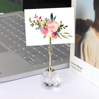 China YS1223 New Arrival Durable Crystal Metal Place Postcard Label Menu Holder Desk Name Note Photo Note Clips for sale