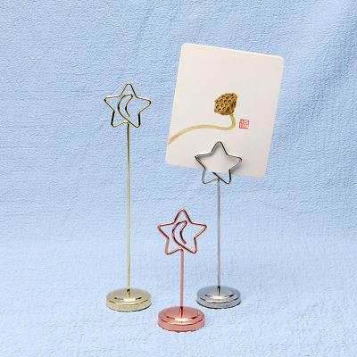 China Wedding YS2101A New Arrival Metal Number Price Tag Display Food Note Photo Clip Holder Wedding Name Card Holder Table Menu Holder for sale