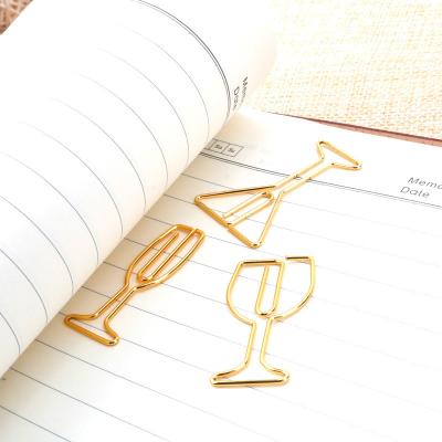 China Wholesale Customized Rose Gold Paper Clips Customized Factory Unique Shape Steel Wire Pencil Pen Holder Clips For Office for sale