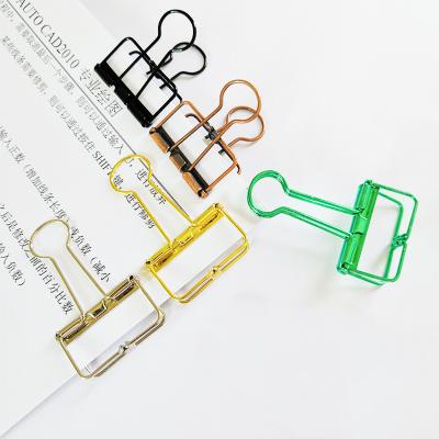 China YS0501 Wholesale Negotiable Price Skeleton Cavity Steel Wire Metal Anticorrosive Assorted Binder Clips For Office for sale