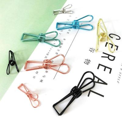 China High quality anticorrosive fast delivery in stock assorted hollow out steel wire metal long tailed binder clips for study for sale