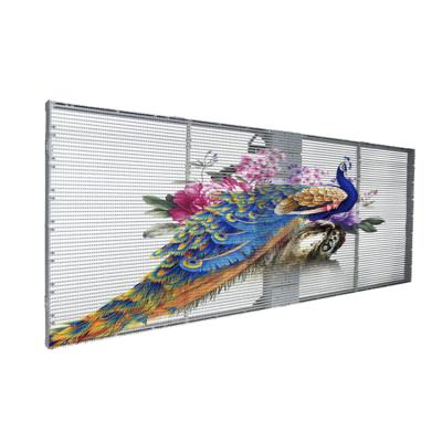 China LED Display Wall Advertising P3.91 Outdoor Building LED Display Video Full Color High Quality Transparent Screen for sale