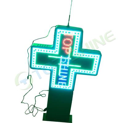 China Largest Sale Size Pharmacy P10 LED Outdoor Full Color Cross Advertising High Quality Sign for sale