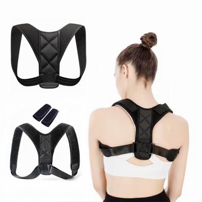 China Neoprene Back Braces Quality Custom Black Power Professional Adjustable Back Brace Posture Upper Shoulder Pain Relief Corrector for sale