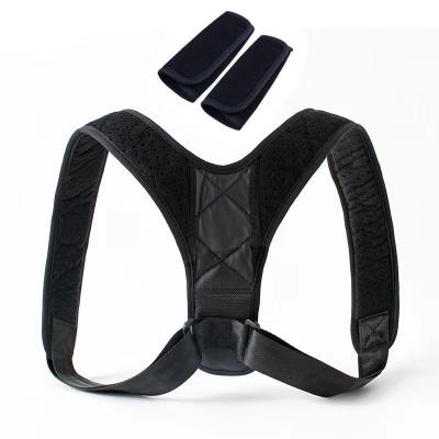 China Newest Best Selling Adjustable Neoprene Back Braces Soft Posture Corrector and Lightweight Padded Corrector Back Strap Shoulder Posture Support for sale