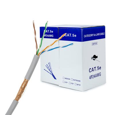 China Hot selling CCA sftp cat 5e network cable 23awg cat5 cat6 manufacturer end rj45 pass through hole for sale