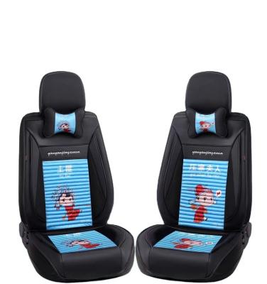 China New Chinese Element Linen China-chic Printing Breathable Cushion Car Seat Cover Custom Set for sale