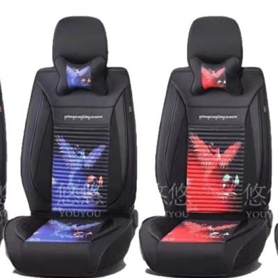 China 2021 New Designed Universal 5D 9D Size Car Seat Covers Full Set Chinese Style PU Leather Luxury Design Element Car Seat Cover For Cars for sale