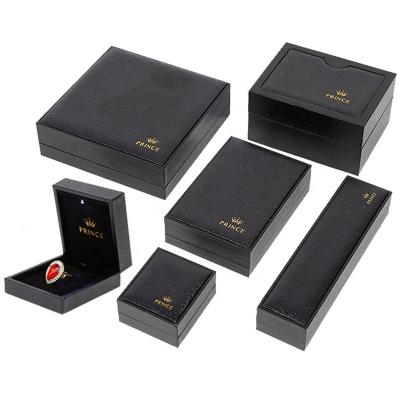 China Plastic Custom Color Black Glossy Lacquered Wooden Jewelry Set Box Ring Necklace Pendant Led Jewelry Box for sale