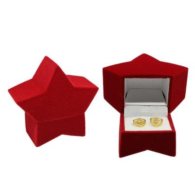 China Flocking Star Shaped Earring Box Flocking Jewelry Box For Christmas Gifts for sale