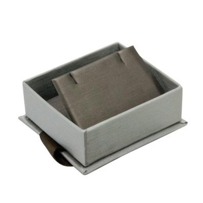 China Packed in paper steel gray thick card stock in leatherette earring box for sale