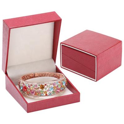 China Luxury Leatherette Plastic Red Lizard Wristband Box Packaging for sale