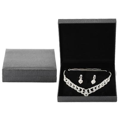 China Custom Plastic Wholesale Black Plastic Jewelry Necklace Box for sale