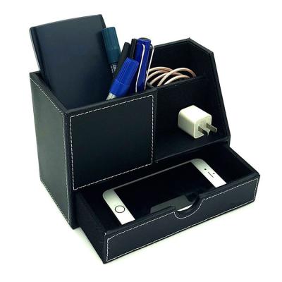 China Wholesale Leather Custom Bathroom Office Desk Drawer Viable Storage Box Storage Box for sale