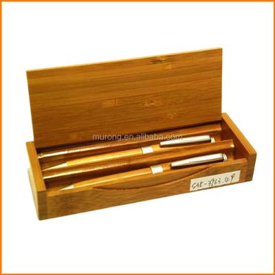 China New Recyclable Natural Color 2 Slots Collectible Wooden Pen Box for sale