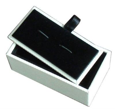 China Fashionable Custom Luxury High End Silver Cufflink Box With Logo for sale