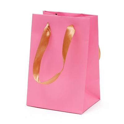 China Handmade Custom Printed Ribbon String Jewelry Small Paper Bag For Gifts Packing for sale