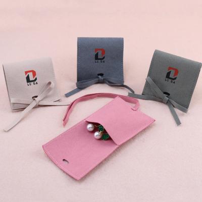 China Shenzhen Eco-Friendly Multifunctional Velvet Microfiber Custom Jewelry Pouch Envelope Packaging With Logo for sale