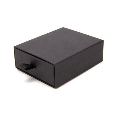 China Small black paper jewelry paper gift boxes for necklacks for sale