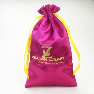 China Fashion/Popular/Hot Selling/High Quality Custom Silk Drawstring Satin Hair Extension Bags For Hair for sale