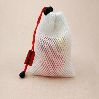 China Recyclable Custom Drawstring Mesh Nylon Bags With Labels for sale