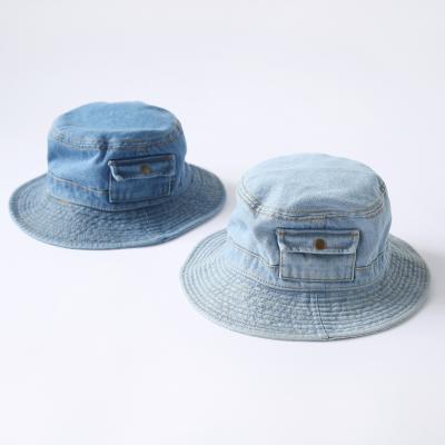 China Picture Size Quality Women Vintage Wash Denim Bucket Hip Hop Jeans Manufacturer Jeans Hats for sale