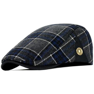 China Retro Striped Mens Berets High Quality Wool IVY Hats For Adult for sale