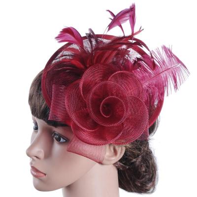 China New style striped lady pretty wedding bandeau sinamay Derby Tea Party Hats church fascinators for sale