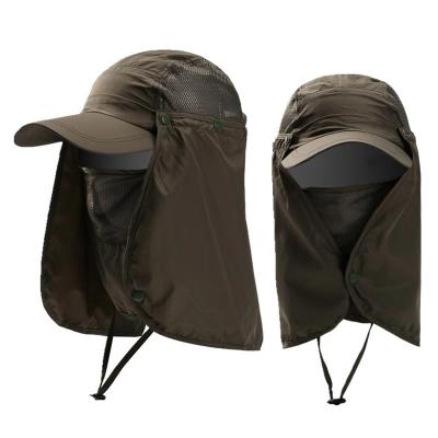 China 2020 UPF 50+ Picture Covers Outdoor Fishing Hat With Face Neck Cover Cap For Unisex for sale