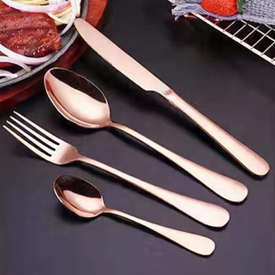 China Viable Luxury Wedding Gold Plated Colored Cutlery Set Rose Gold Kitchenware Stainless Steel 18-0 for sale