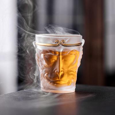 China 3.5oz Party Bar Shot Glass WuKong Pattern Disposable Personalized Clear Frosted Sublimation Wine Whiskey Glass Masks Shot Glasses for sale