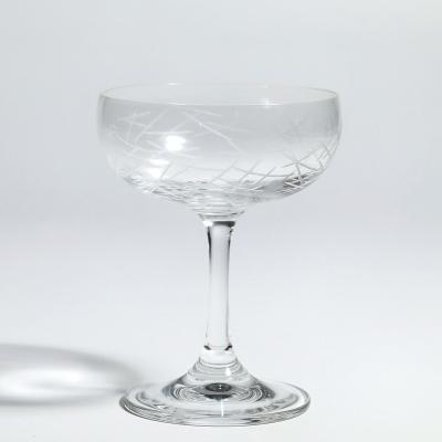 China Engraving Hand Blown Engraving Crystal Coupe Champagne Glasses Lead Free Flutes For Wedding Party for sale