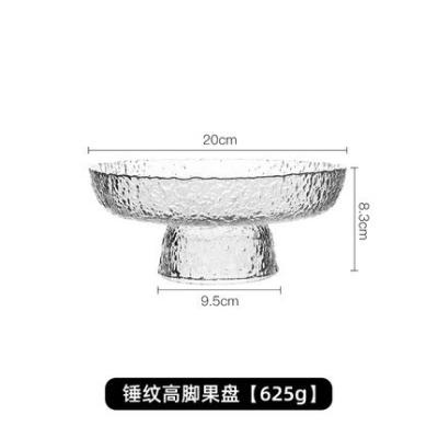 China Sustainable High Appearance Restaurant Salad Dessert Plate Creative Net Red High Foot Fruit Dish Glass Fruit Dish for sale