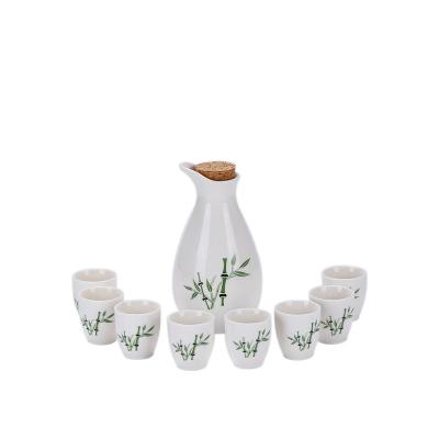 China Whitening as simple practical jade hip ceramic flask gift wine set, white wine glass, wine dispenser gift wholesale wedding for sale