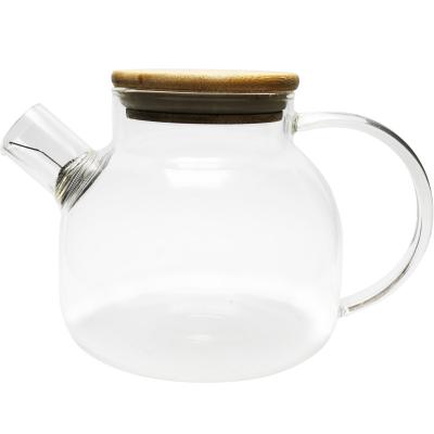 China Viable Customized Heat Resistant High Borosilicate Glass Filter Bubble Tea Breakfast Soy Milk Teapot for sale