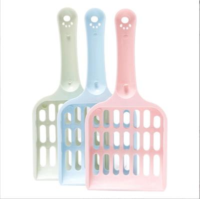 China Long Handle Plastic Sustainable Pet Cat Cleaning Tray Waste Shovel Cat Litter Shovel for sale