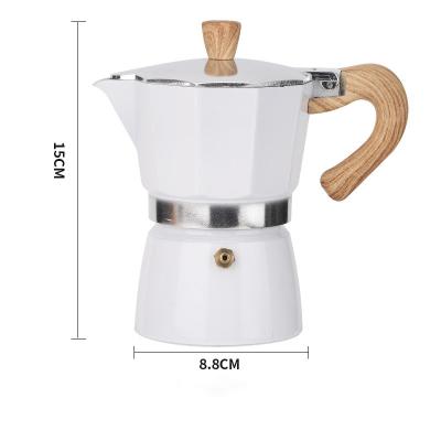 China WITH LID Italian Moka Pot Coffee Pot Household Aluminum Two-valve Handmade Coffee Appliance Set Outdoor Turkish Split Pot for sale