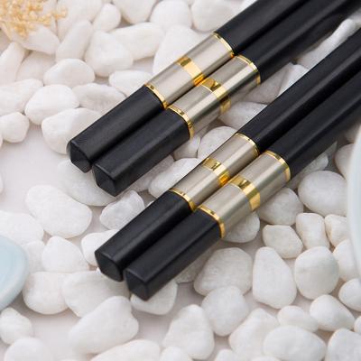 China Viable Wholesale Price Custom Chinese Japanese Korean Style Reusable Square Shape Durable Gold Pet Fiberglass Chopsticks Square for sale