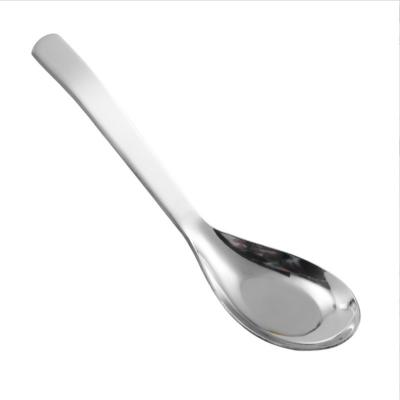 China Viable factory direct stainless steel flat bottom spoon, canteen hotel household tableware spoon for sale