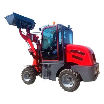 China Factory New 0.8ton Mini Electric Front End Loader 4 Wheel Drive with Attachments for sale