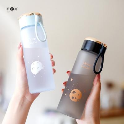 China MAIMAI Food Grade Space Stocked Motivational Sports Fog Mini Outdoor Cute Cheap Plastic Water Bottles With Handle For Girls for sale