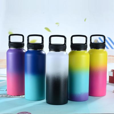 China Custom Logo Leakproof Lids 18oz 64oz 40oz Stainless Steel Triple Layered Insulated Reusable Metal Sports Gym Water Bottle for sale