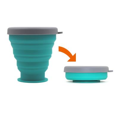 China Disposable Silicone Cup Handcup Food Grade Water Collapsible Telescopic Collapsible Portable Retractable Outdoor Cups for sale