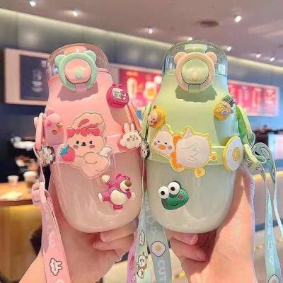 China Newest Food Grade 480ml Leak Proof Stocked Portable Kids Student Kids Cute Mini Water Bottles For School Bpa Free for sale