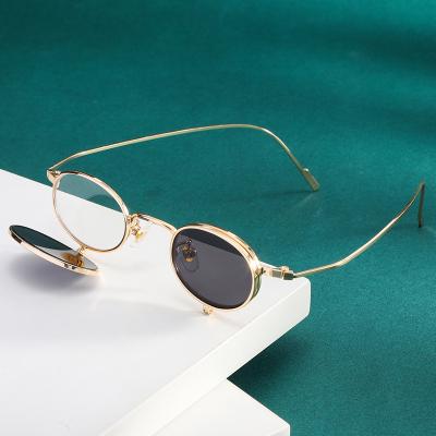 China Designer Round Men's Sunglasses Fashion Sunglasses 2022 Retro Color Famous Brands Metal Frame Men Sunglasses for sale