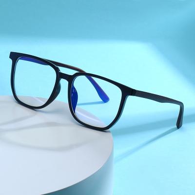 China 2021BLONGU Full-rim Wood Grain Temples TR90 Eye Wear Frames Anti Sight Square TR90 Eyewear Blue Light Eye Glasses for sale