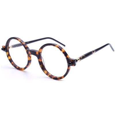 China For 2022 BLONGU model Acetate Optical Glasses retro reading glass acetate the new small acetate optical frame round monocle frame for sale