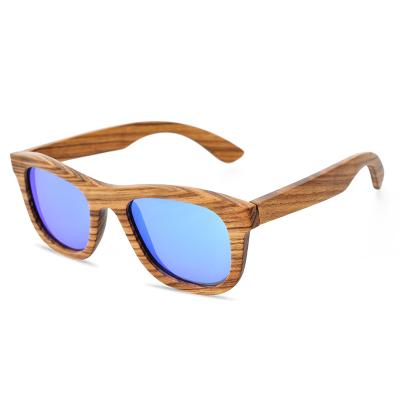 China 2021BLONGU Fashion Sunglasses Classic Strip Style Polarized High Quality Wood Sunglasses Zebra UV400 Mirrored Sunglasses for sale