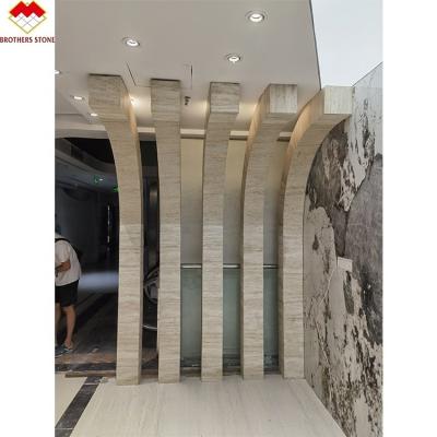 China Modern Customized Size And Shape Turkey Travertine Stone Italian Roman Silver Travertine For Wall Panel for sale